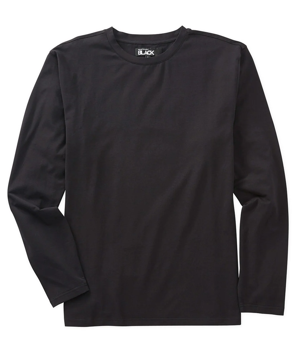 Westport Black Long Sleeve Pima Stretch Solid Tee - Image 3