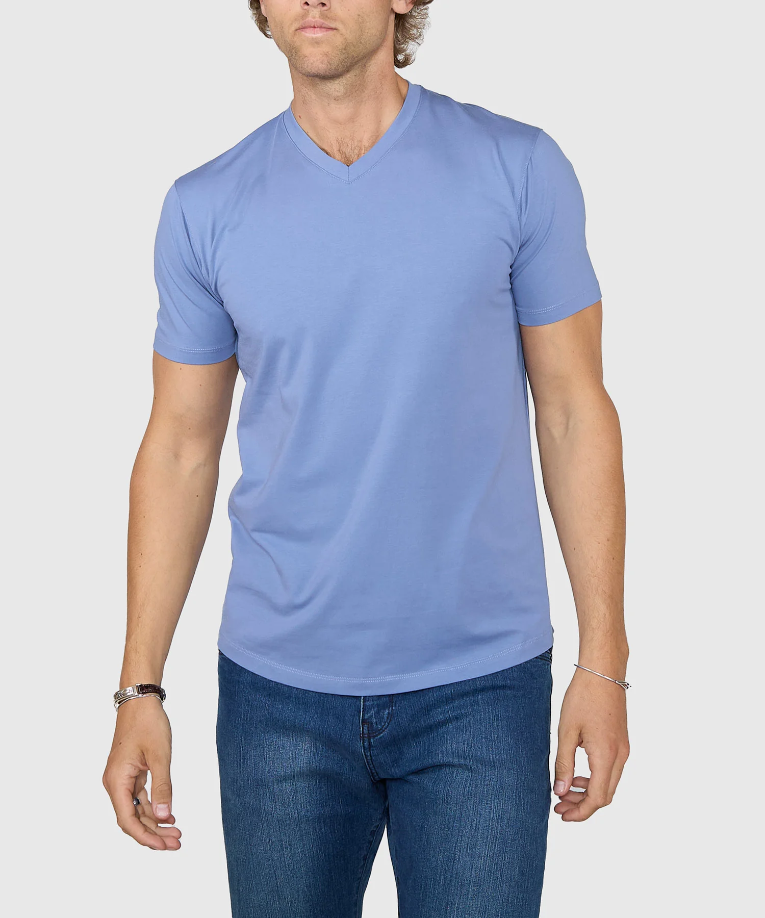 Westport No-Tuck Stretch V-neck Tee Shirt - Image 5