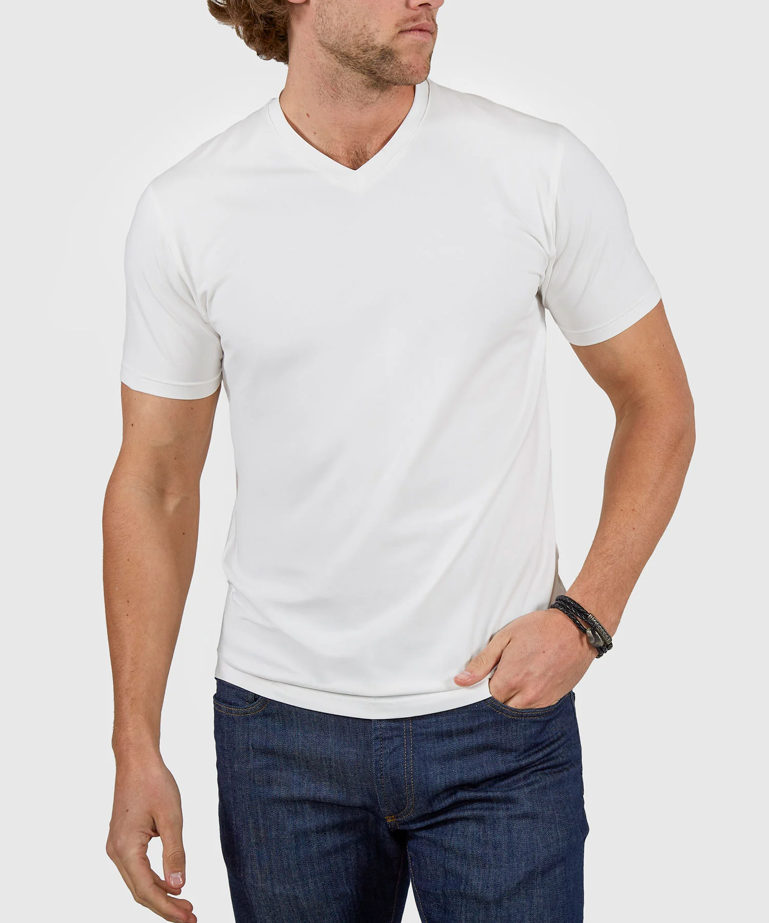 Westport No-Tuck Stretch V-neck Tee Shirt - Image 11