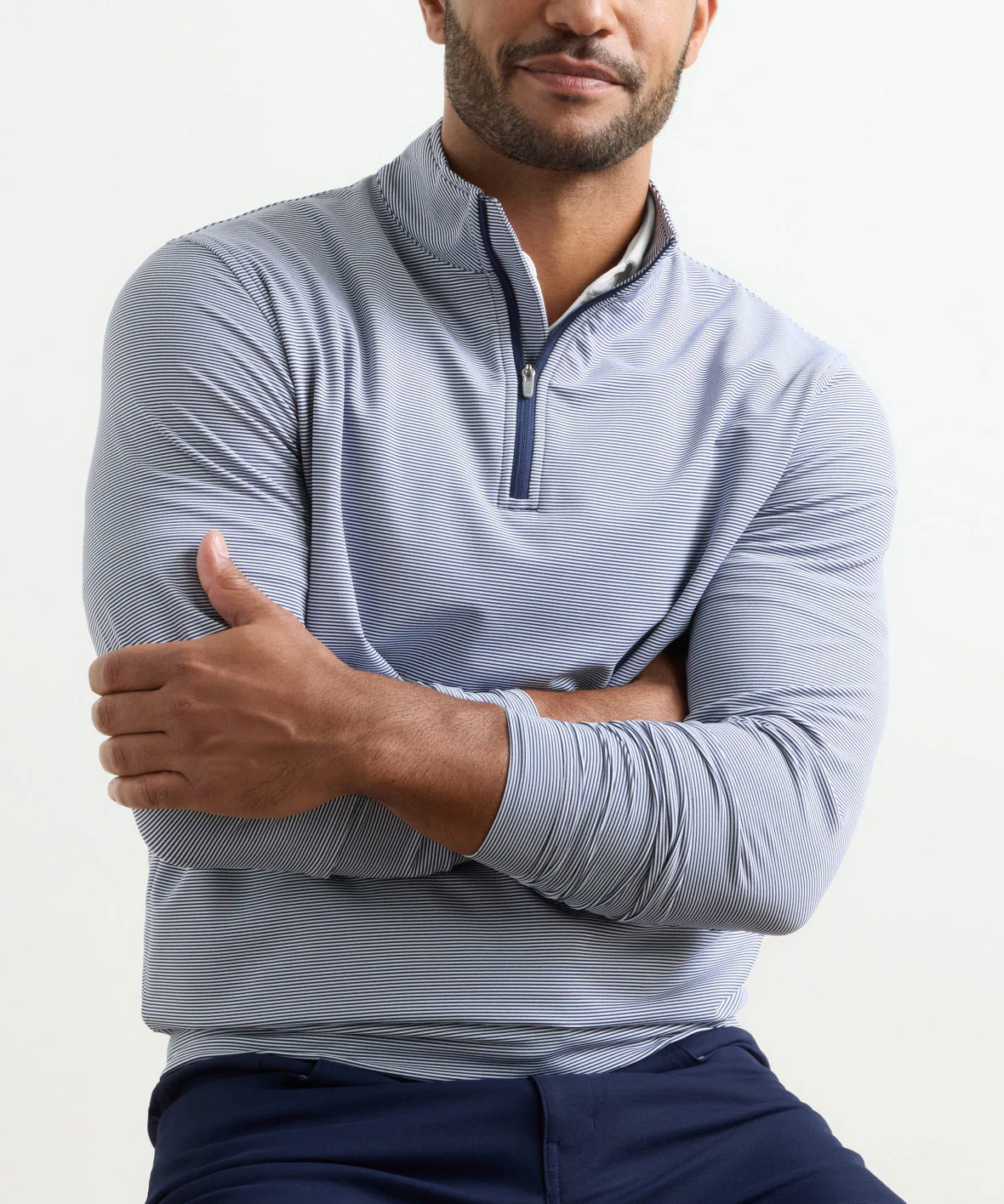 Peter Millar Sugar Stripe Perth Quarter-Zip Pullover - Image 14