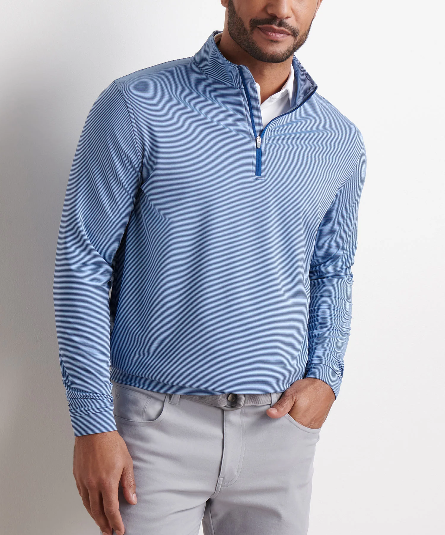 Peter Millar Sugar Stripe Perth Quarter-Zip Pullover - Image 43