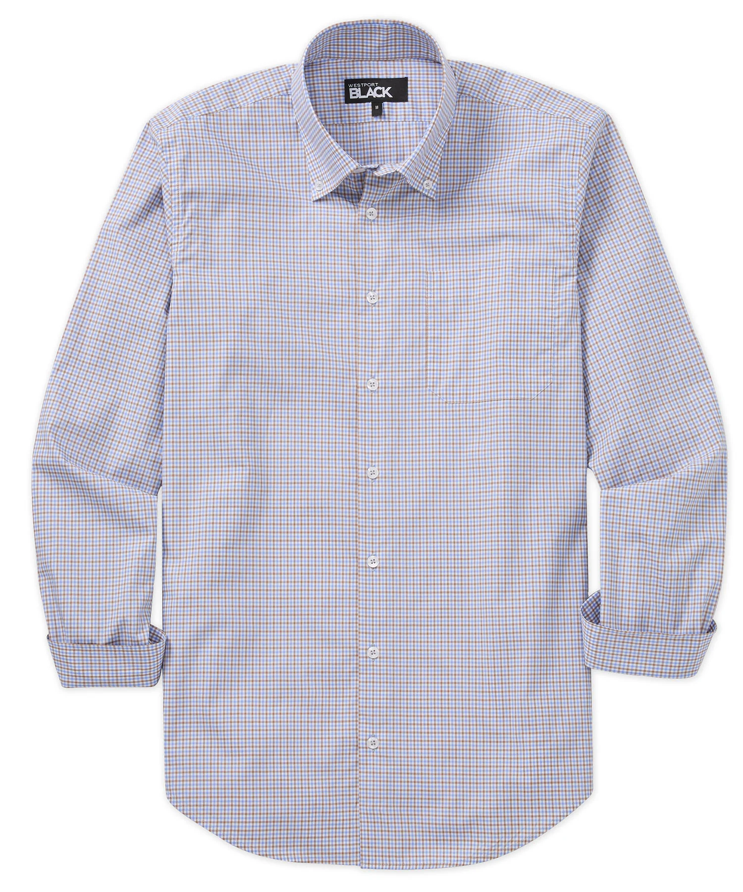 Westport Black Long Sleeve Button-Down Gingham Sport Shirt - Image 8