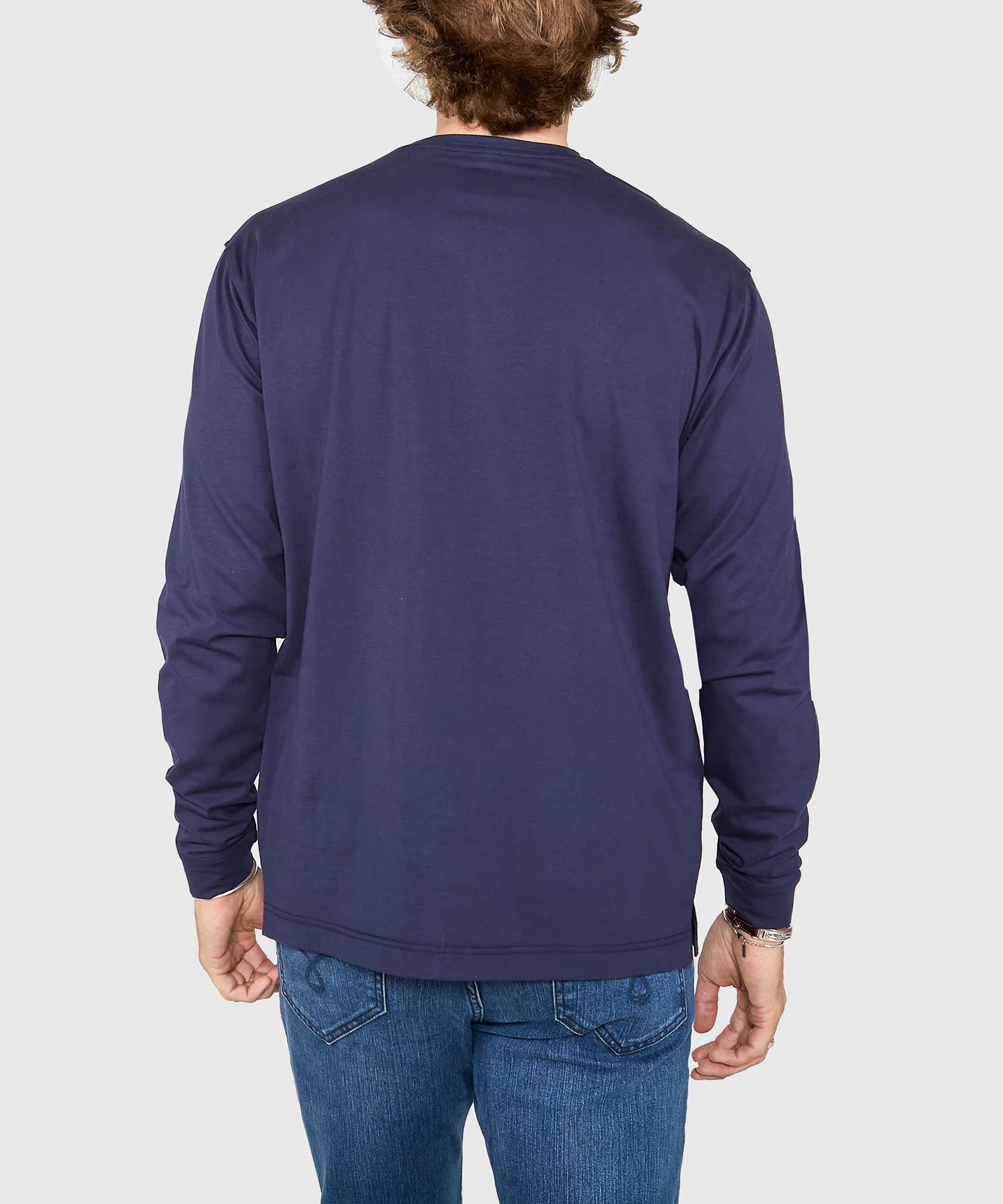 Westport No-Tuck Long Sleeve Stretch Cotton Crew Neck T-Shirt - Image 10