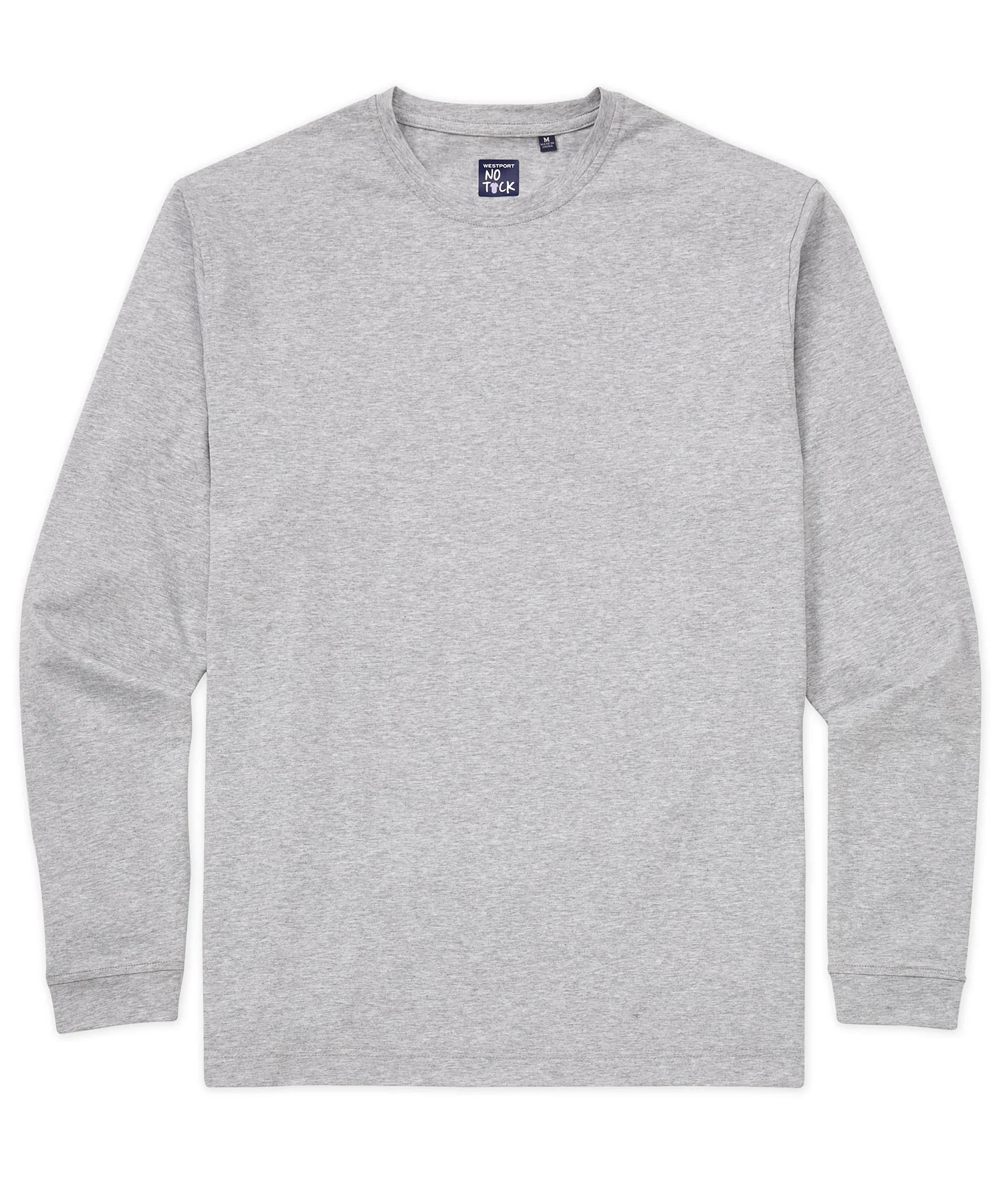 Westport No-Tuck Long Sleeve Stretch Cotton Crew Neck T-Shirt - Image 11