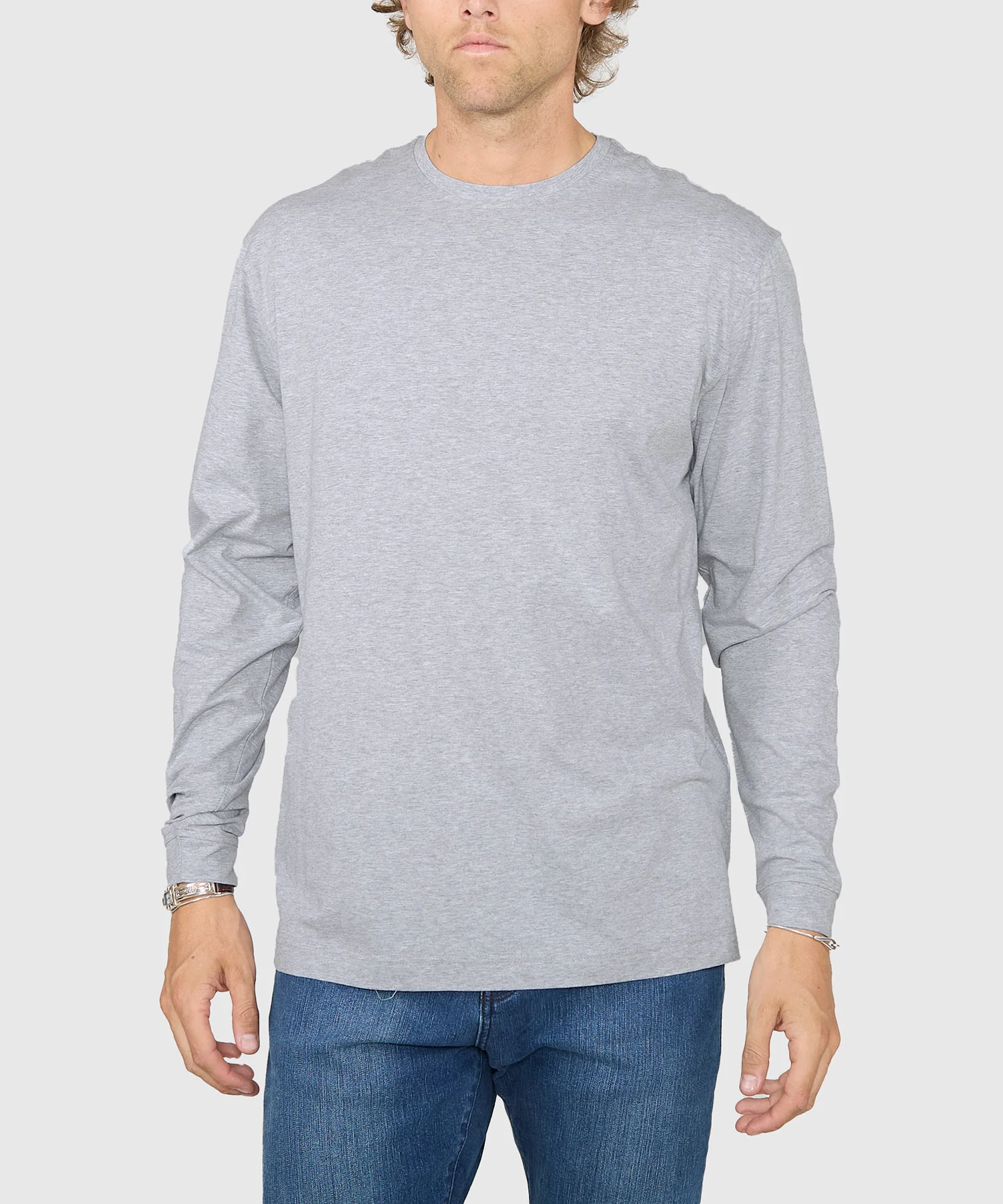 Westport No-Tuck Long Sleeve Stretch Cotton Crew Neck T-Shirt - Image 12