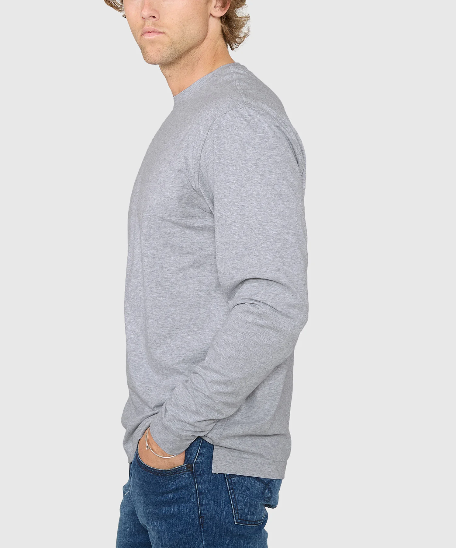 Westport No-Tuck Long Sleeve Stretch Cotton Crew Neck T-Shirt - Image 13