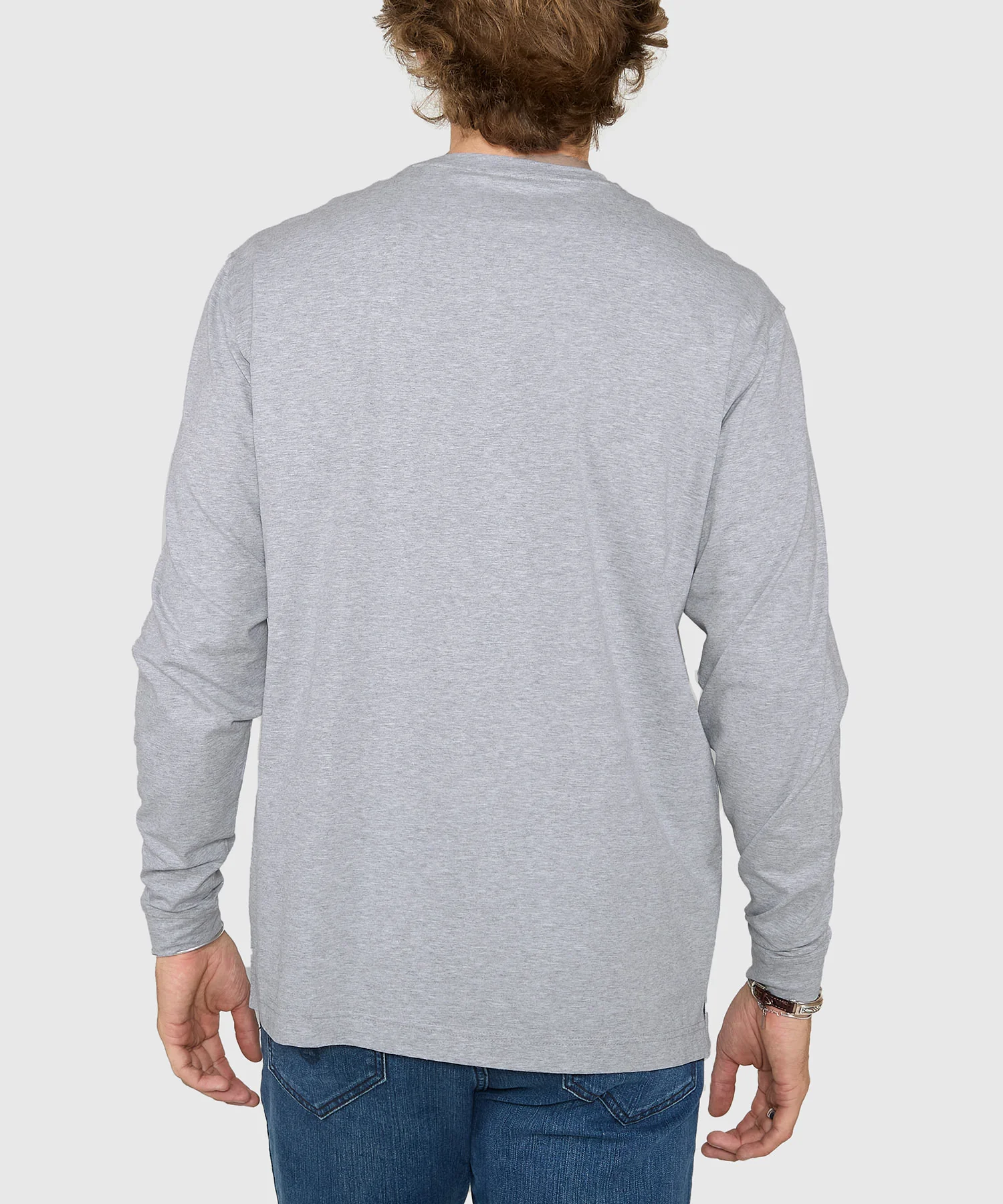 Westport No-Tuck Long Sleeve Stretch Cotton Crew Neck T-Shirt - Image 14