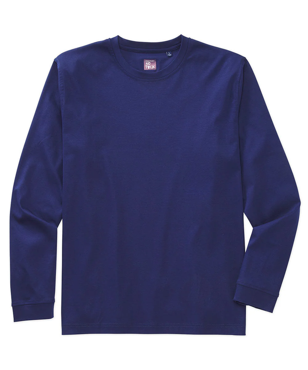 Westport No-Tuck Long Sleeve Stretch Cotton Crew Neck T-Shirt - Image 7