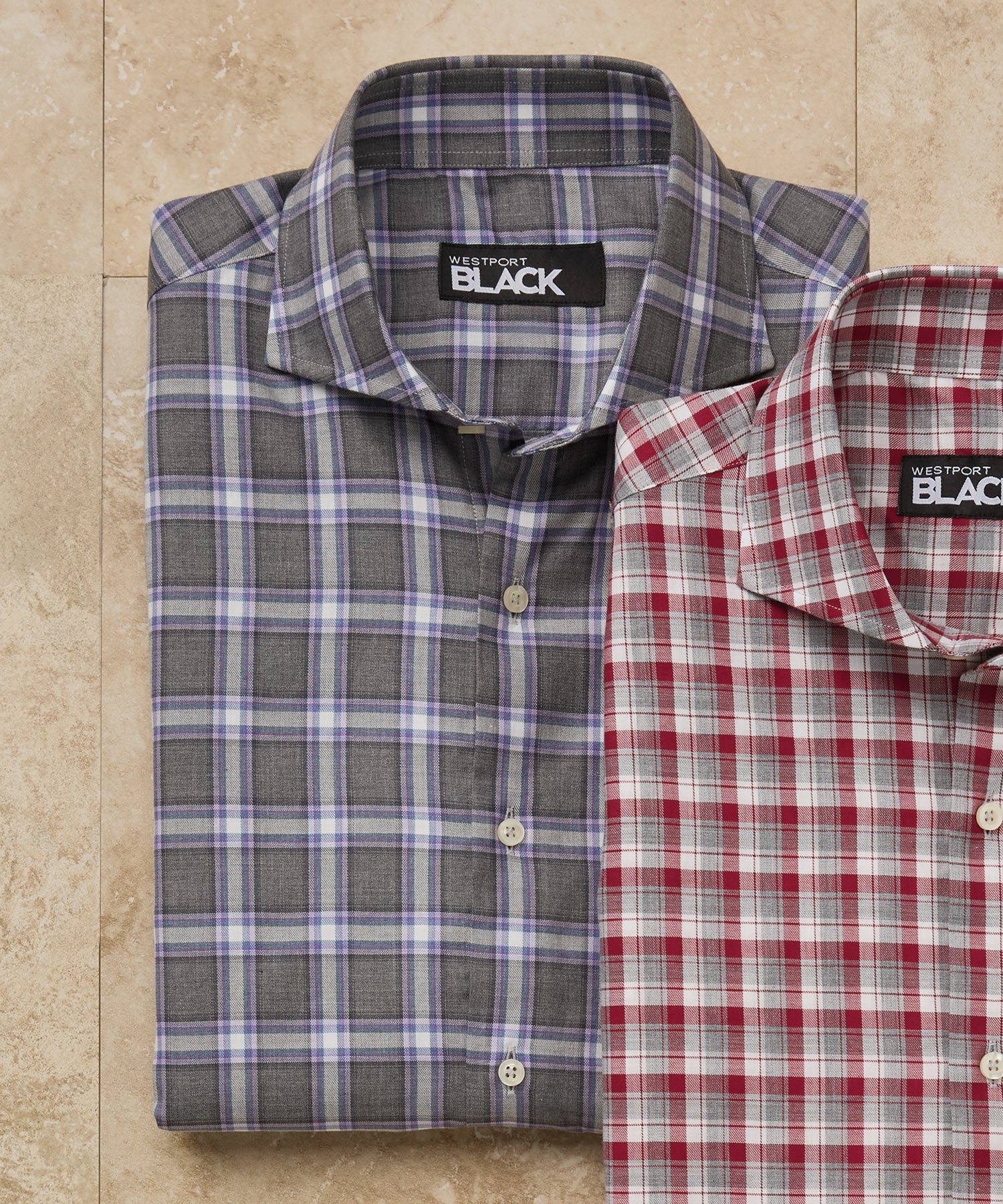 Westport Black Long Sleeve Spread Collar Windowpane Plaid Sport Shirt - Image 2
