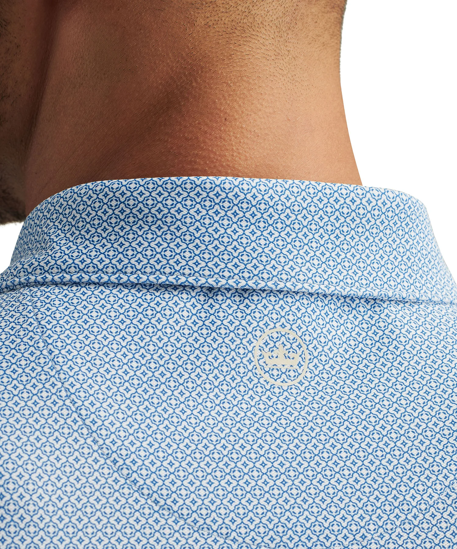 Peter Millar Short Sleeve Costa Geo Print Mesh Polo Knit Shirt - Image 10