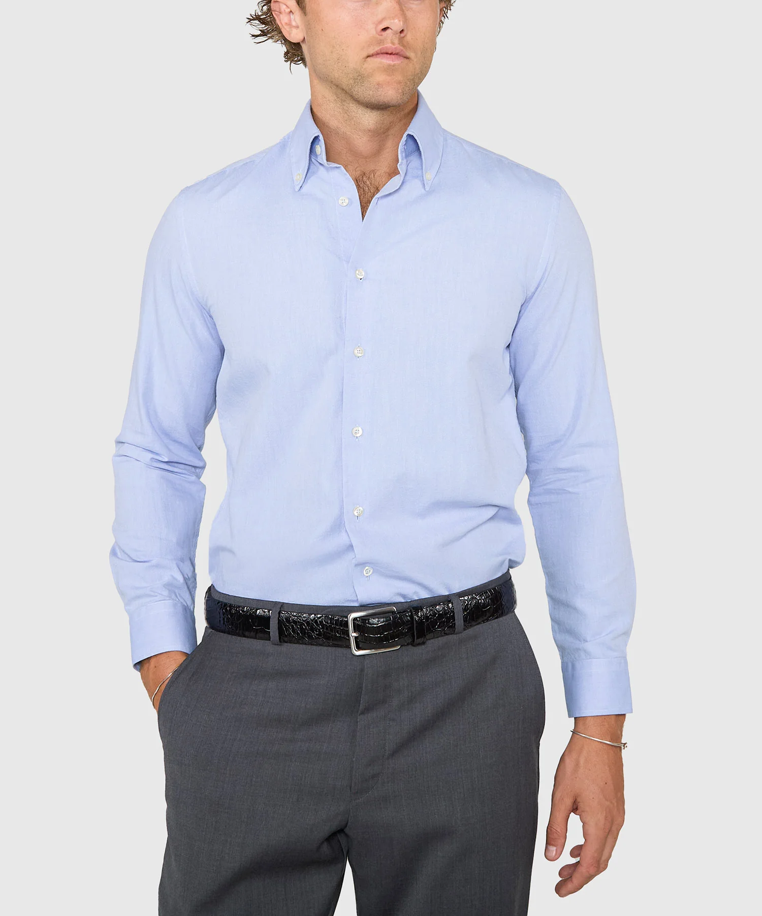 Westport No-Tuck Long Sleeve Button Down Collar Cotton Oxford Sport Shirt - Image 11