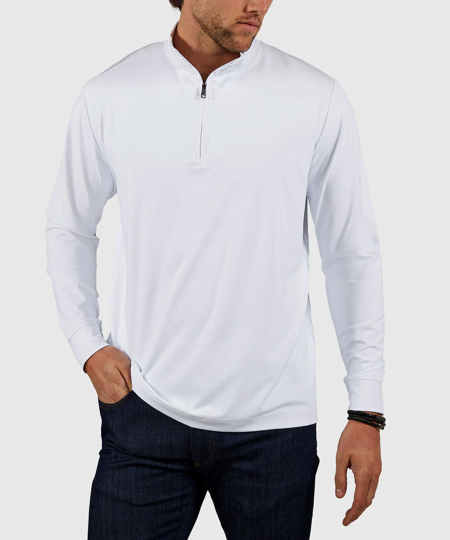 Westport No-Tuck Long Sleeve Stretch Performance Quarter Zip Pullover - Image 17