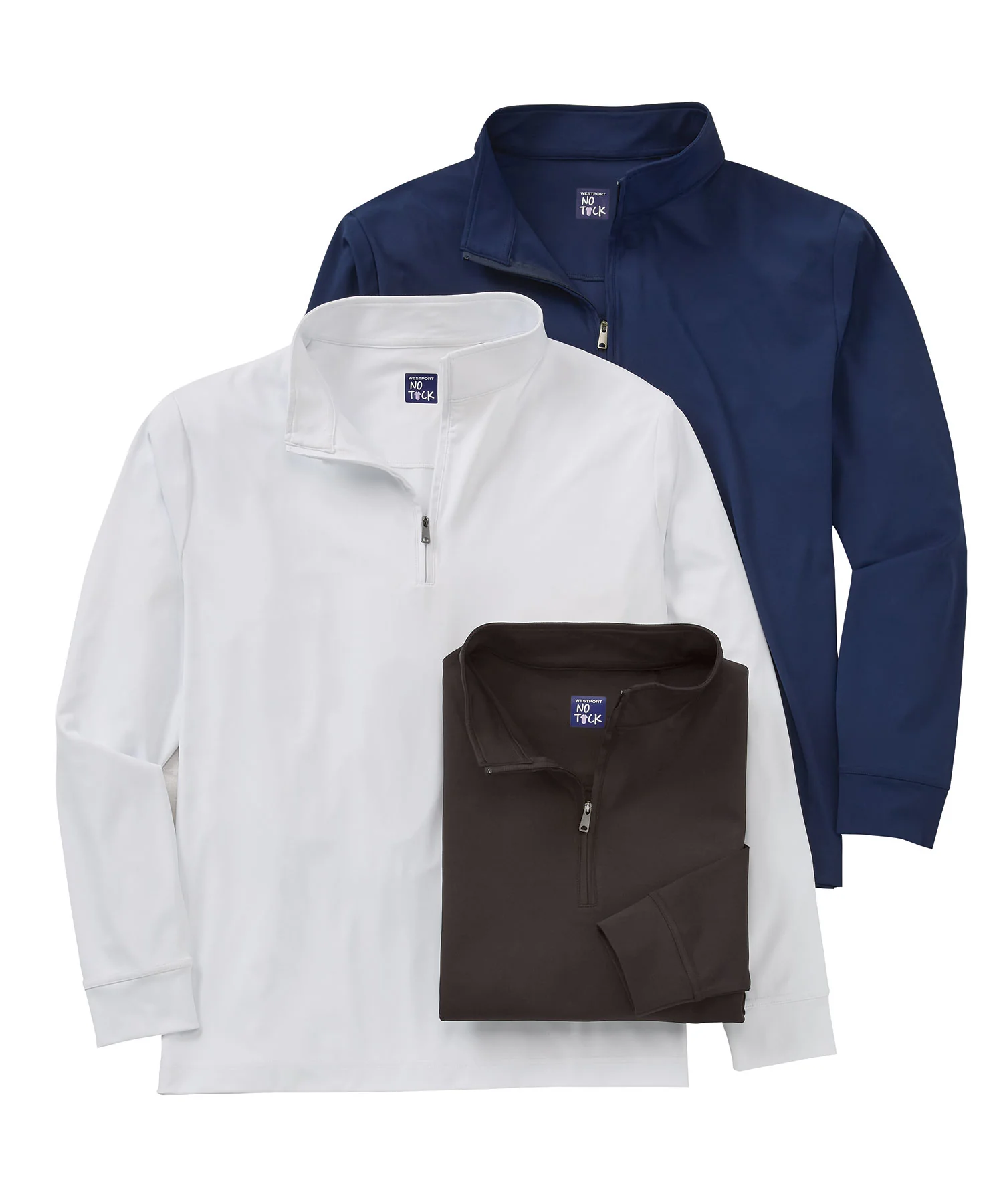 Westport No-Tuck Long Sleeve Stretch Performance Quarter Zip Pullover - Image 2