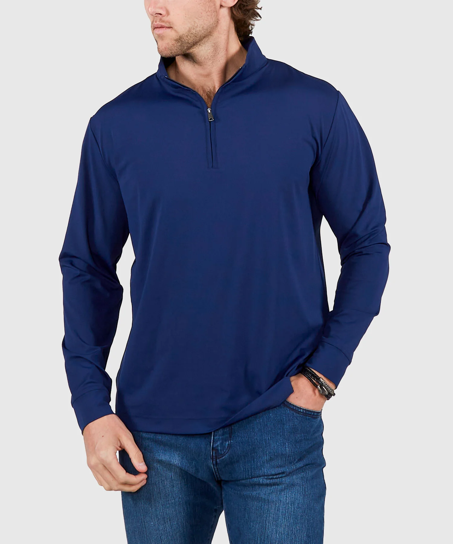 Westport No-Tuck Long Sleeve Stretch Performance Quarter Zip Pullover - Image 5