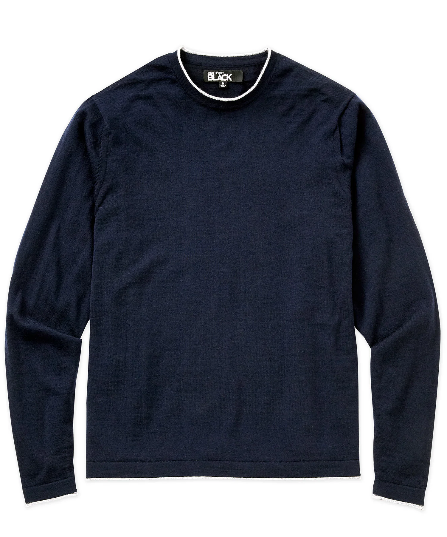 Westport Black Long Sleeve Westbrook Tipped Crew Pullover - Image 3
