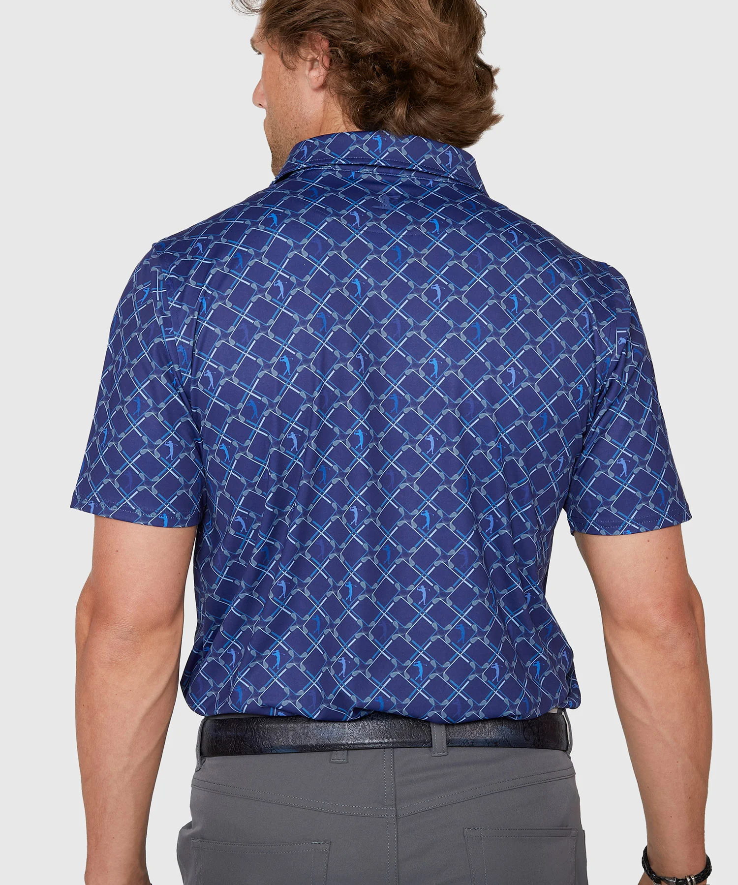 Westport Lifestyle Short Sleeve Argyle Print Performance Polo - Image 5