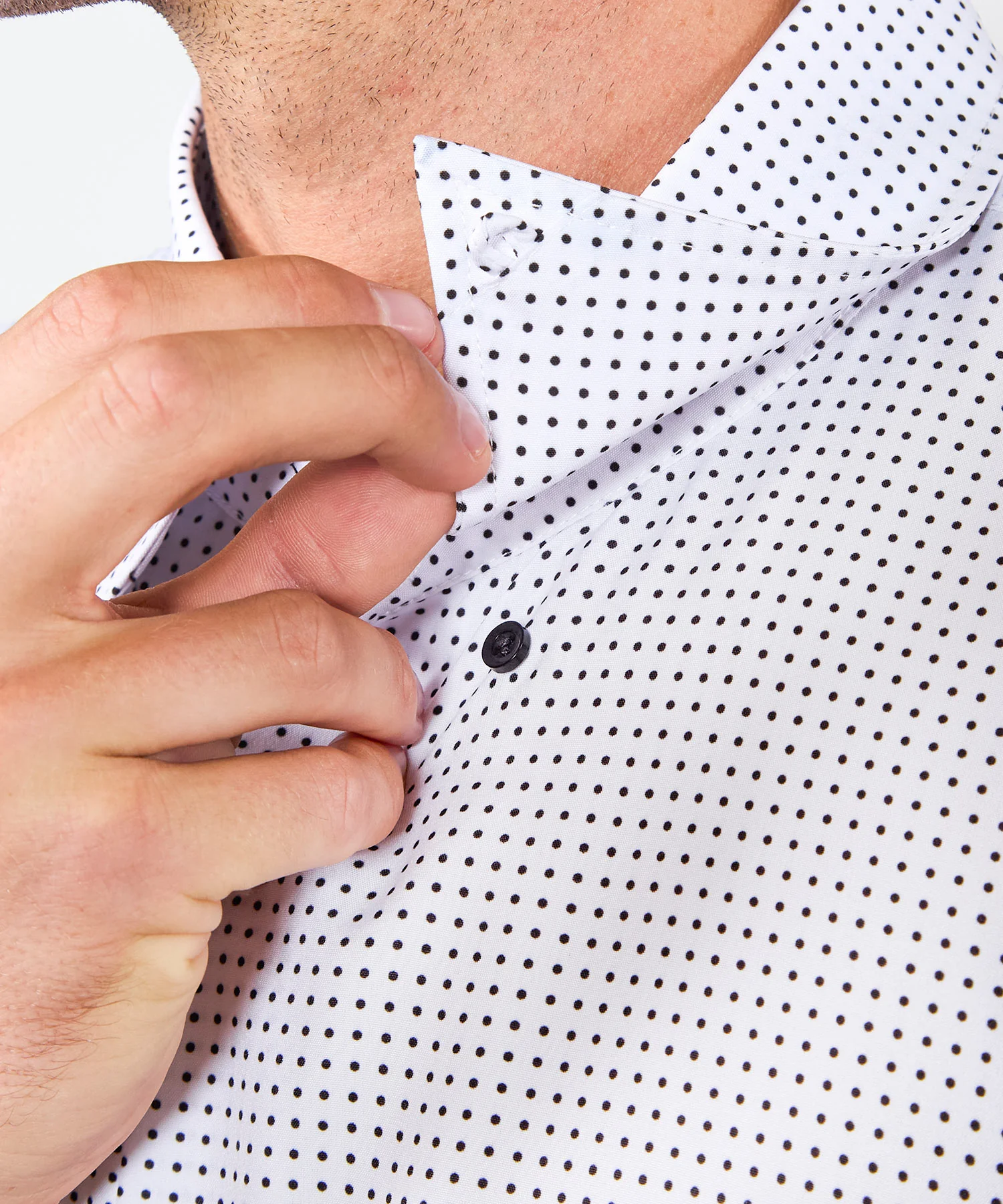 Westport No-Tuck Long Sleeve Button Under Spread Collar Mini Dot Stretch Performance Sport Shirt - Image 5