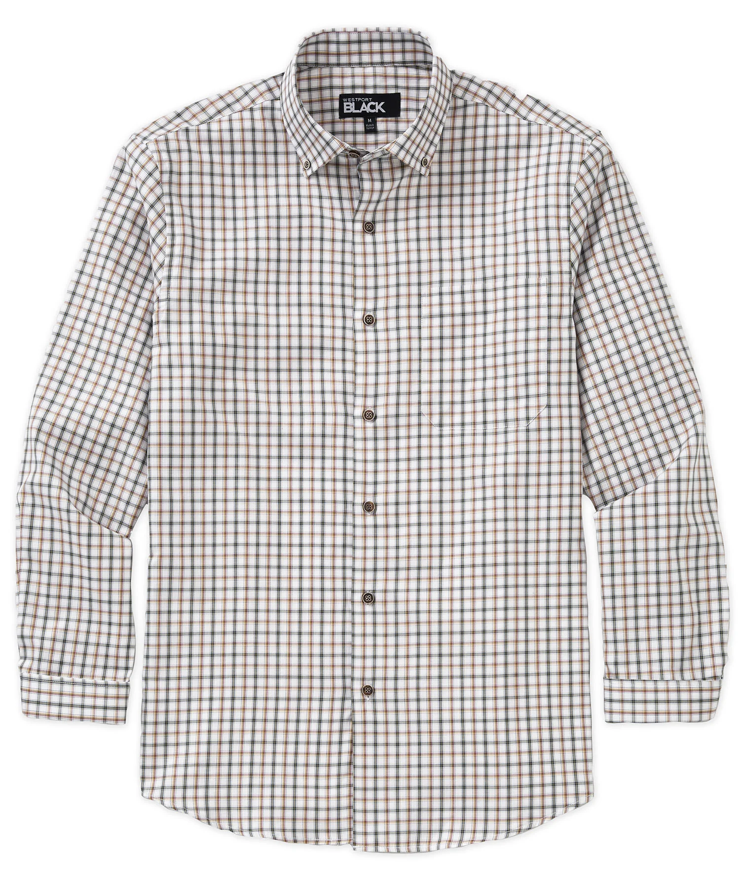 Westport Black Long Sleeve Button Down Collar Sport Shirt