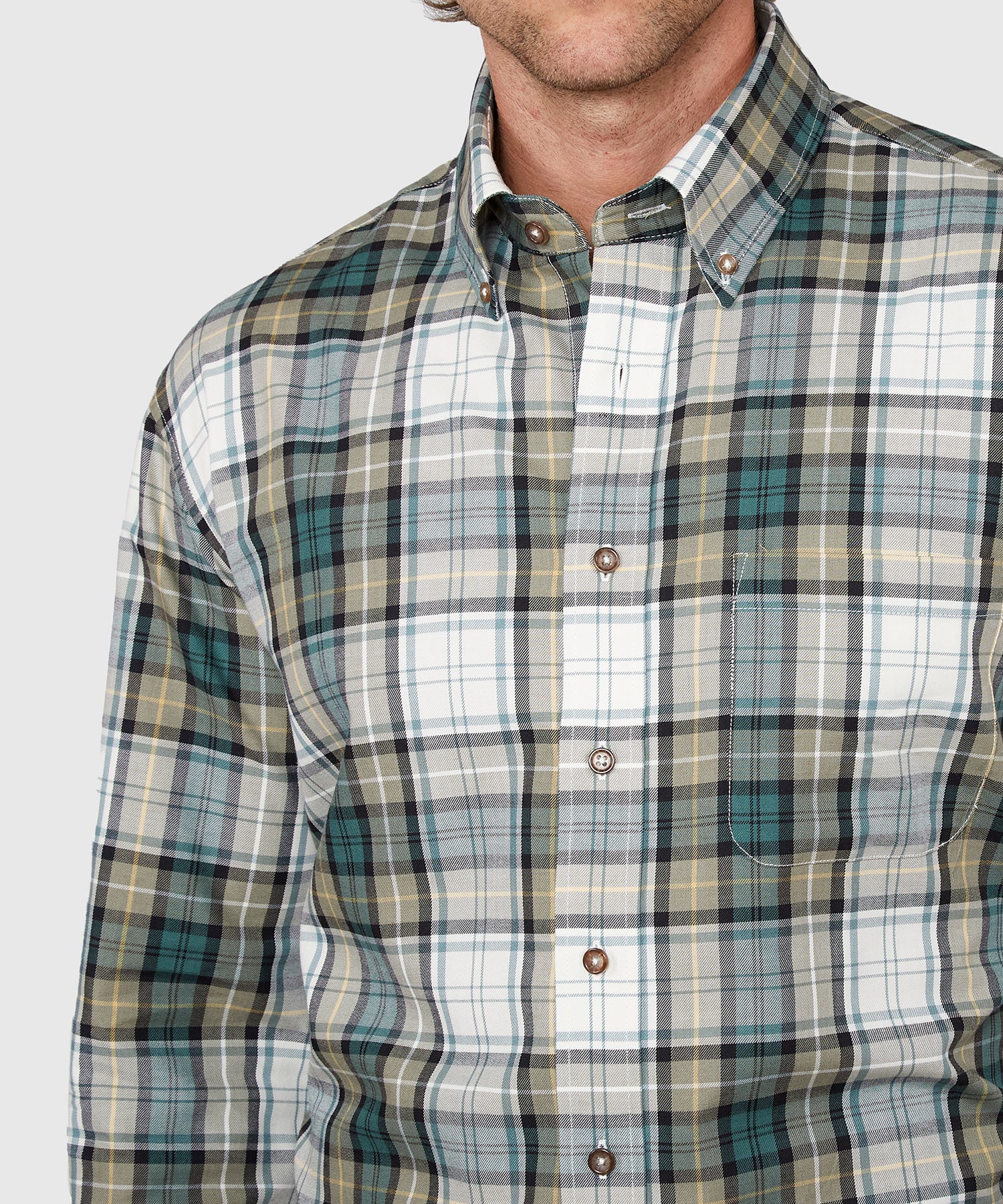 Westport Black Long Sleeve Button Down Collar Cotton Wool Sport Shirt - Image 4