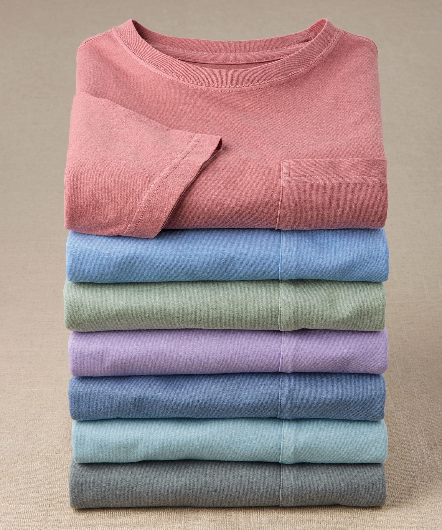 Westport Lifestyle Short Sleeve Sunwashed Crew Neck Pocket T-Shirt - Image 3
