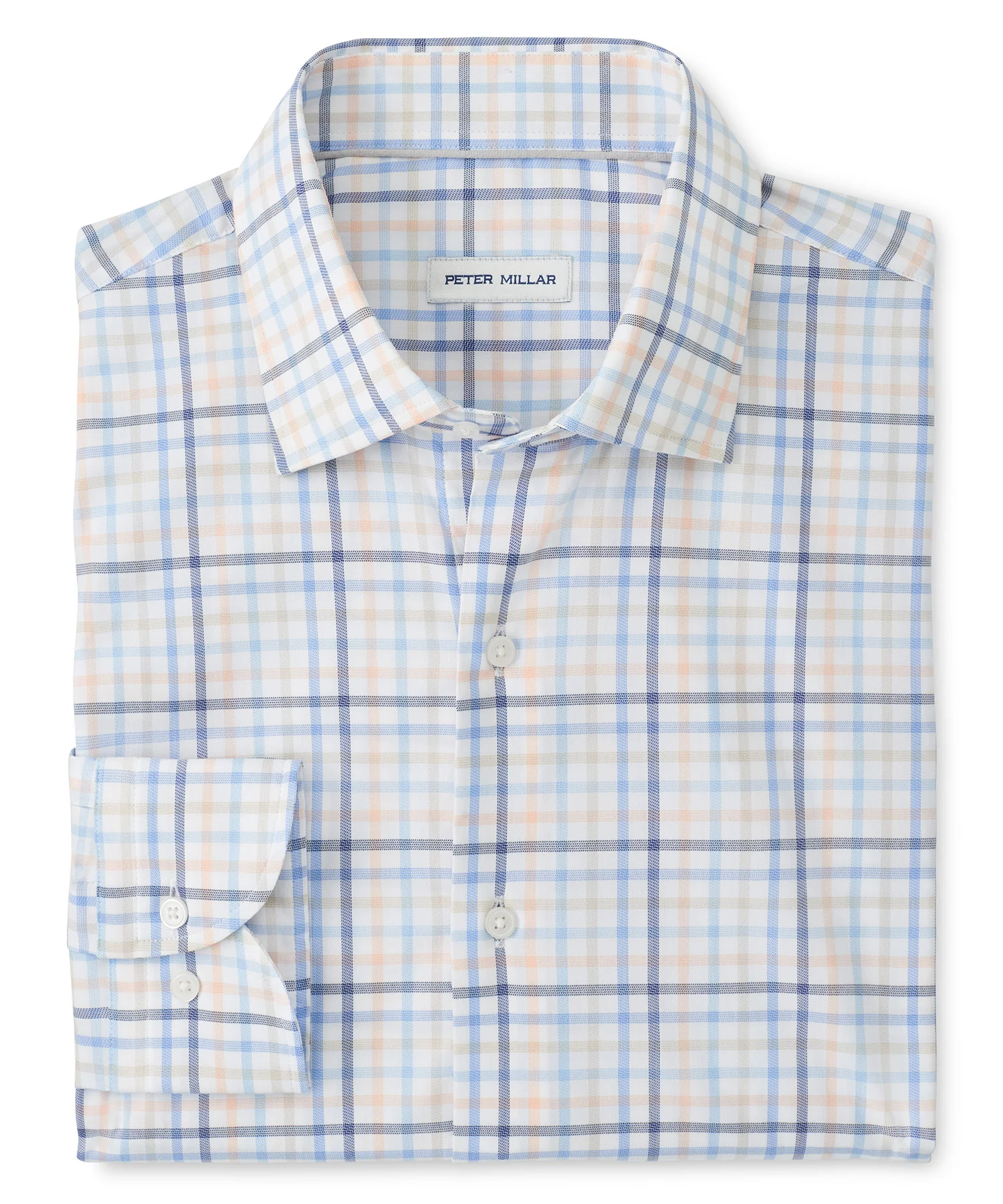 Peter Millar Long Sleeve Spread Collar Warren Crown Lite Sport Shirt