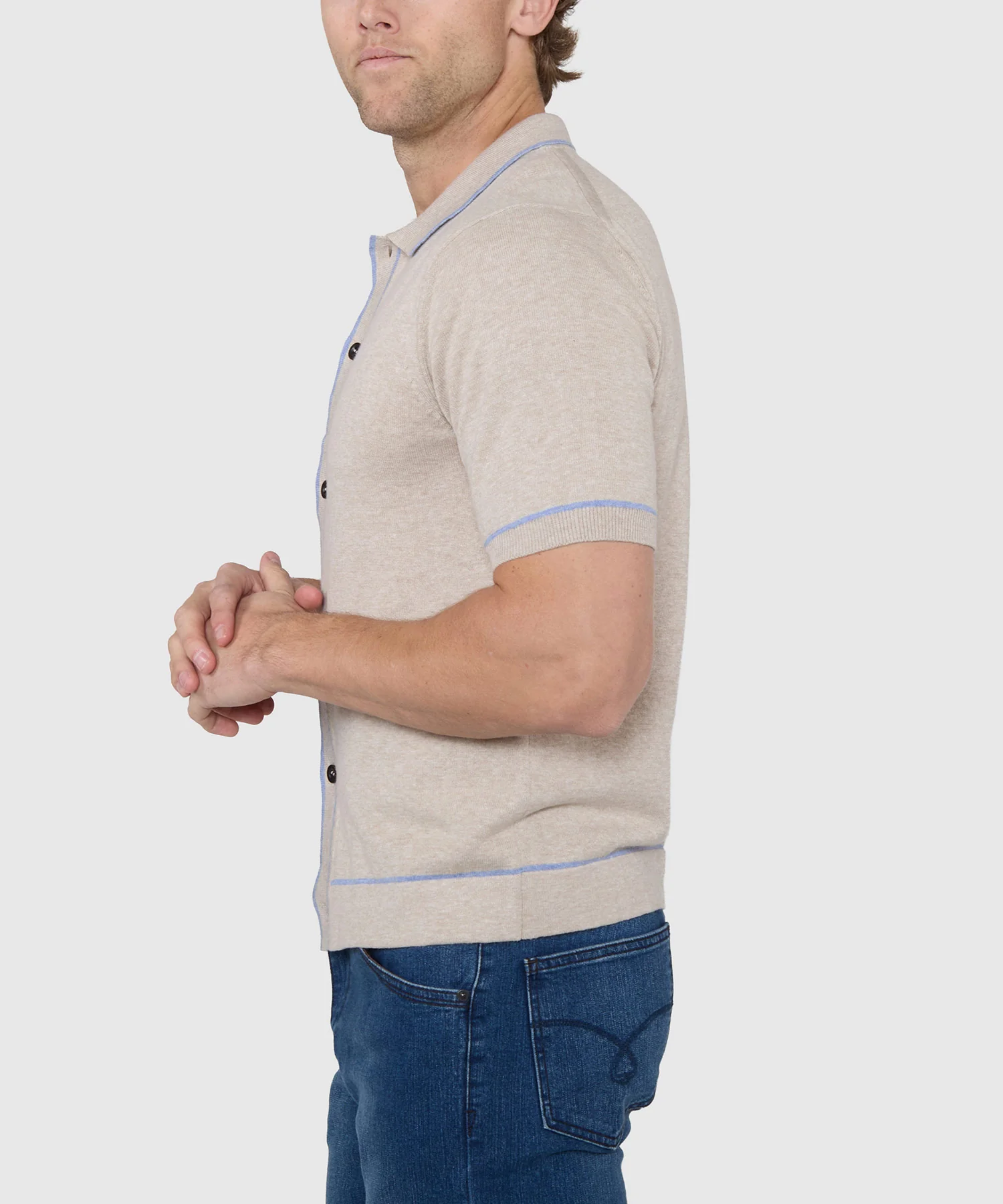 Westport Black Short Sleeve Darin Button Front Polo - Image 4