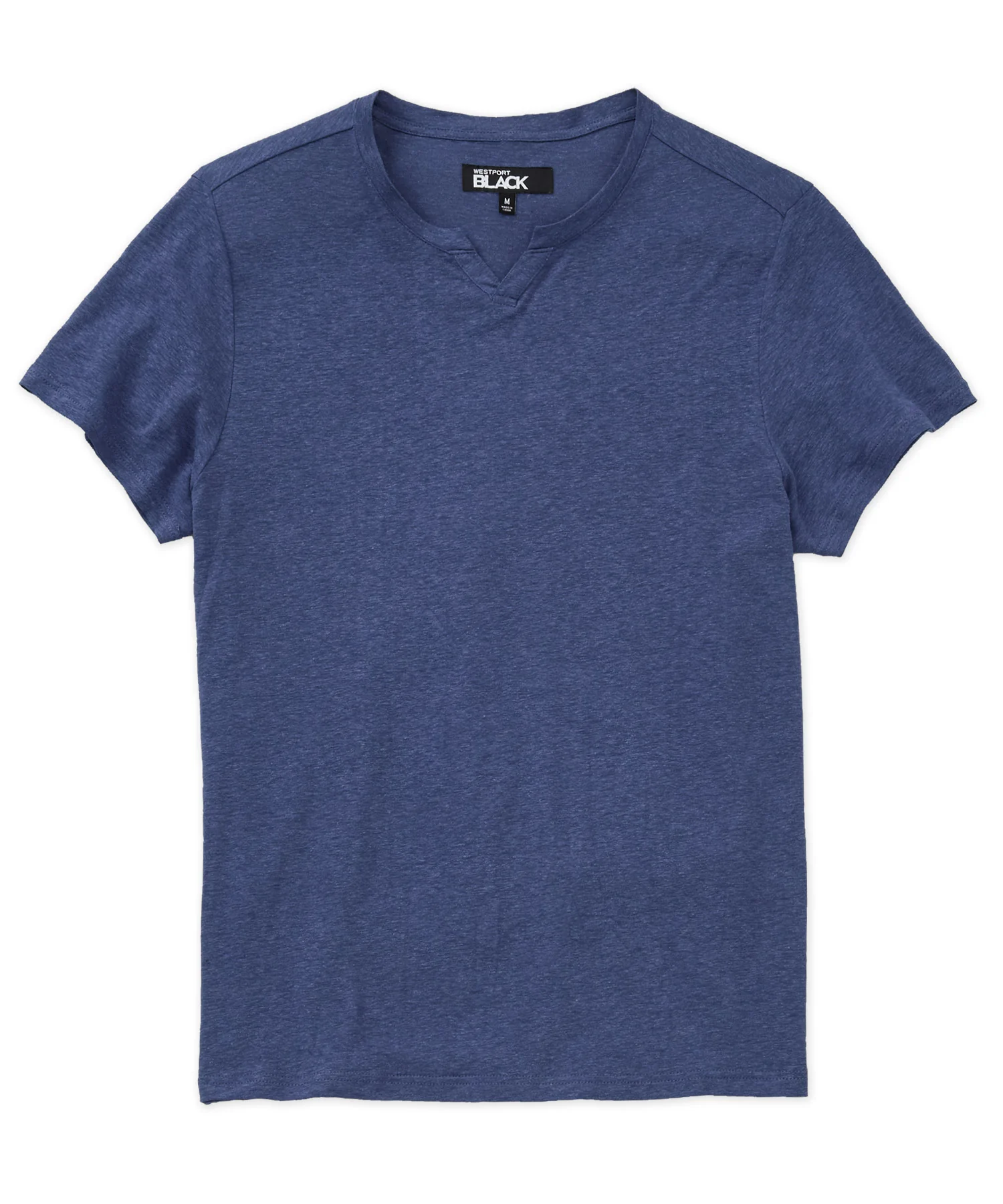 Westport Black Bellmont Short Sleeve V-Notch Linen Crew