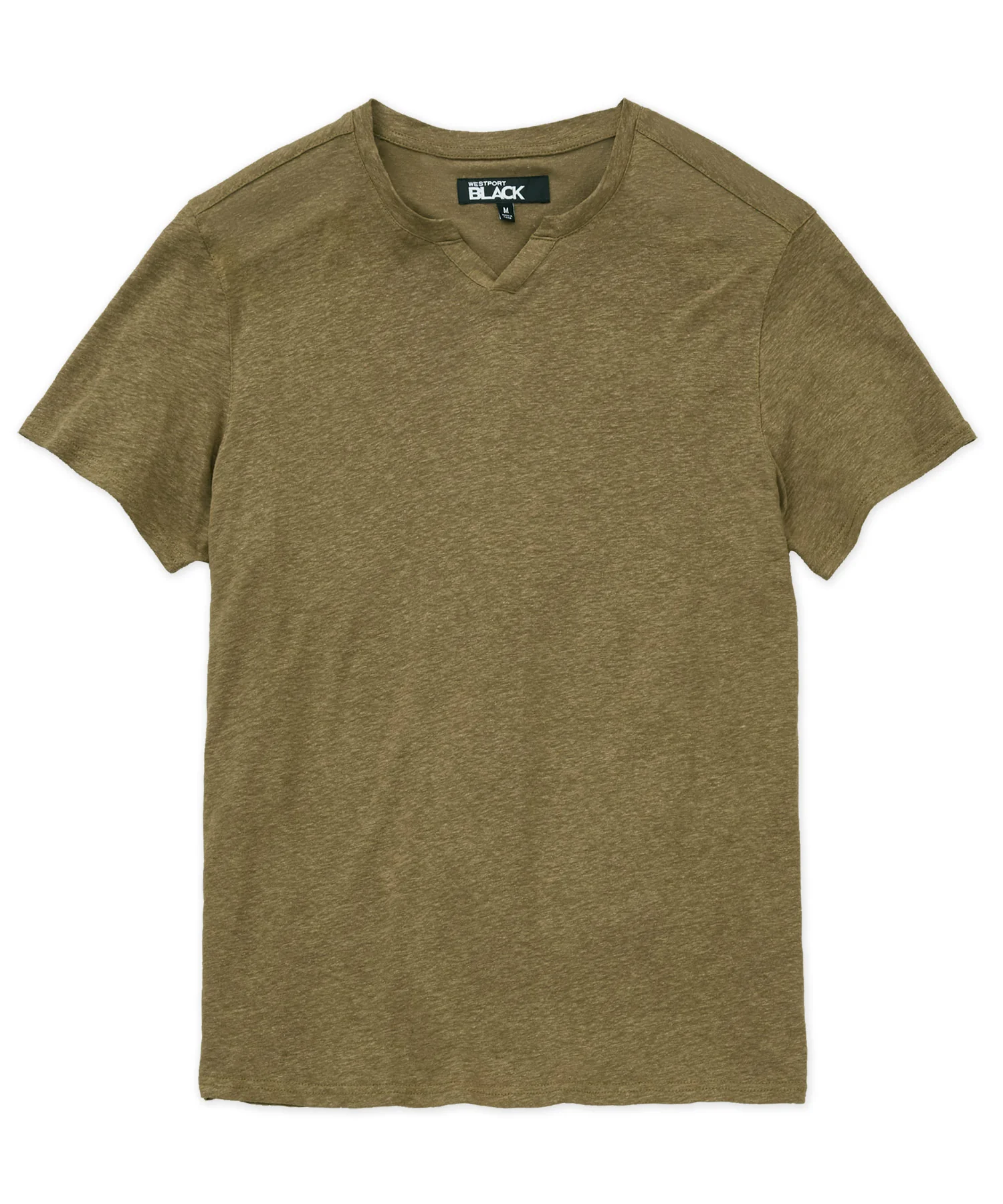 Westport Black Bellmont Short Sleeve V-Notch Linen Crew - Image 3