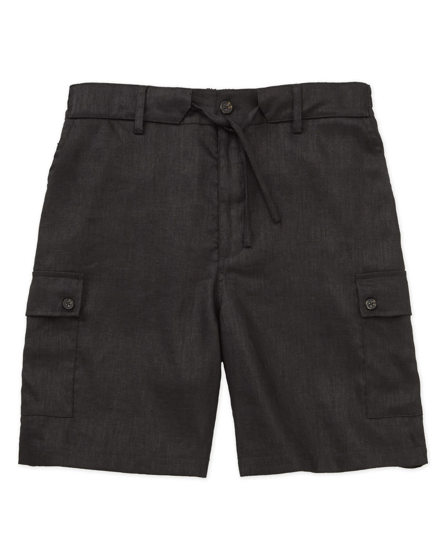 Westport Black Southport Linen Drawstring Cargo Shorts - Image 3