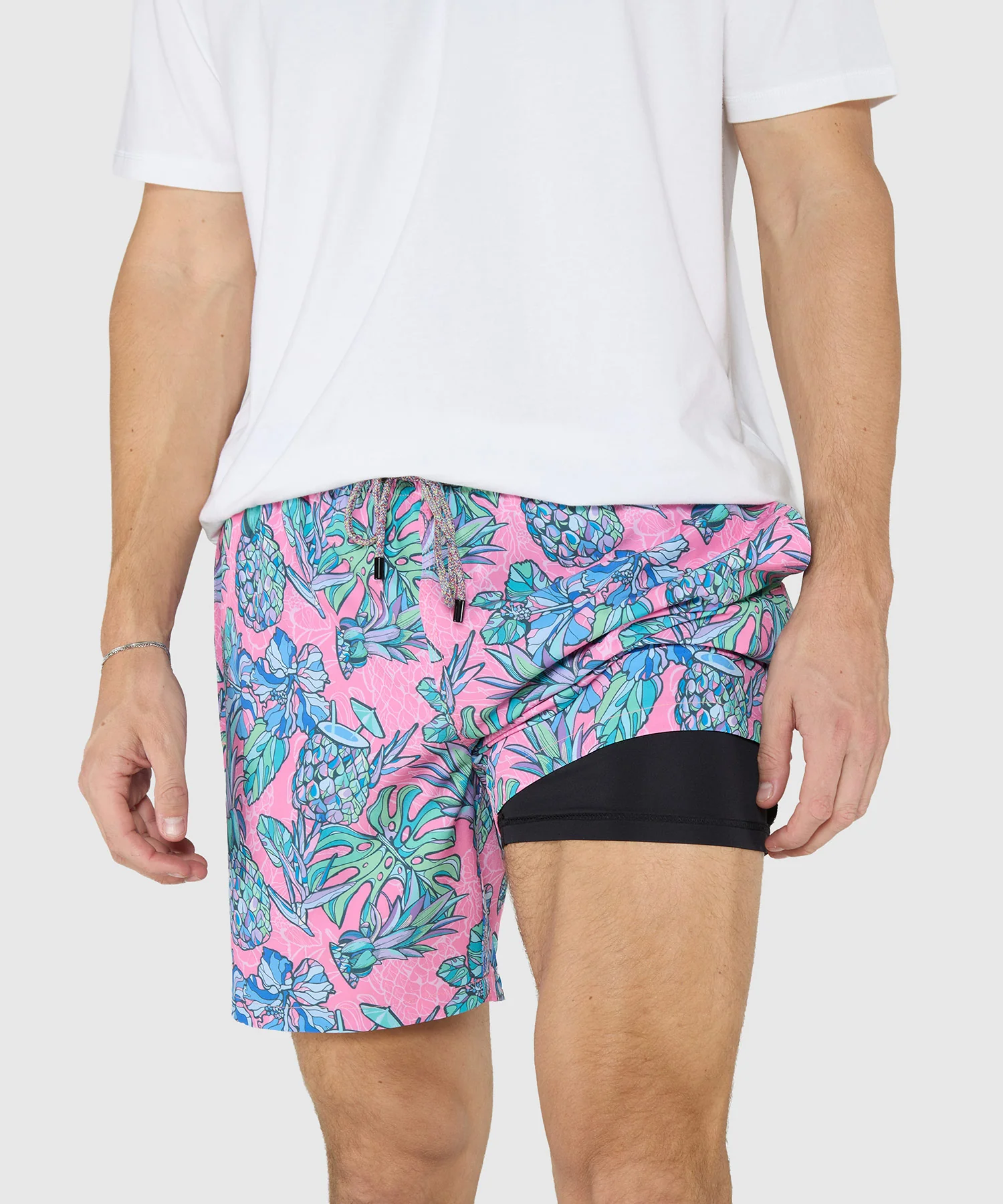 Westport Black Hampton Pineapple Print Swim Shorts - Image 2