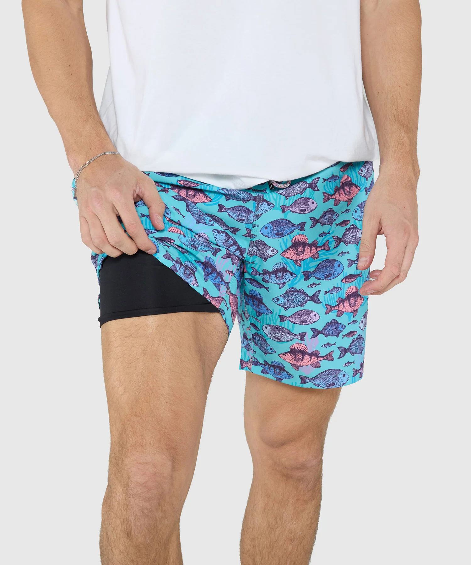 Westport Black Hampton Fish Print Swim Shorts - Image 2