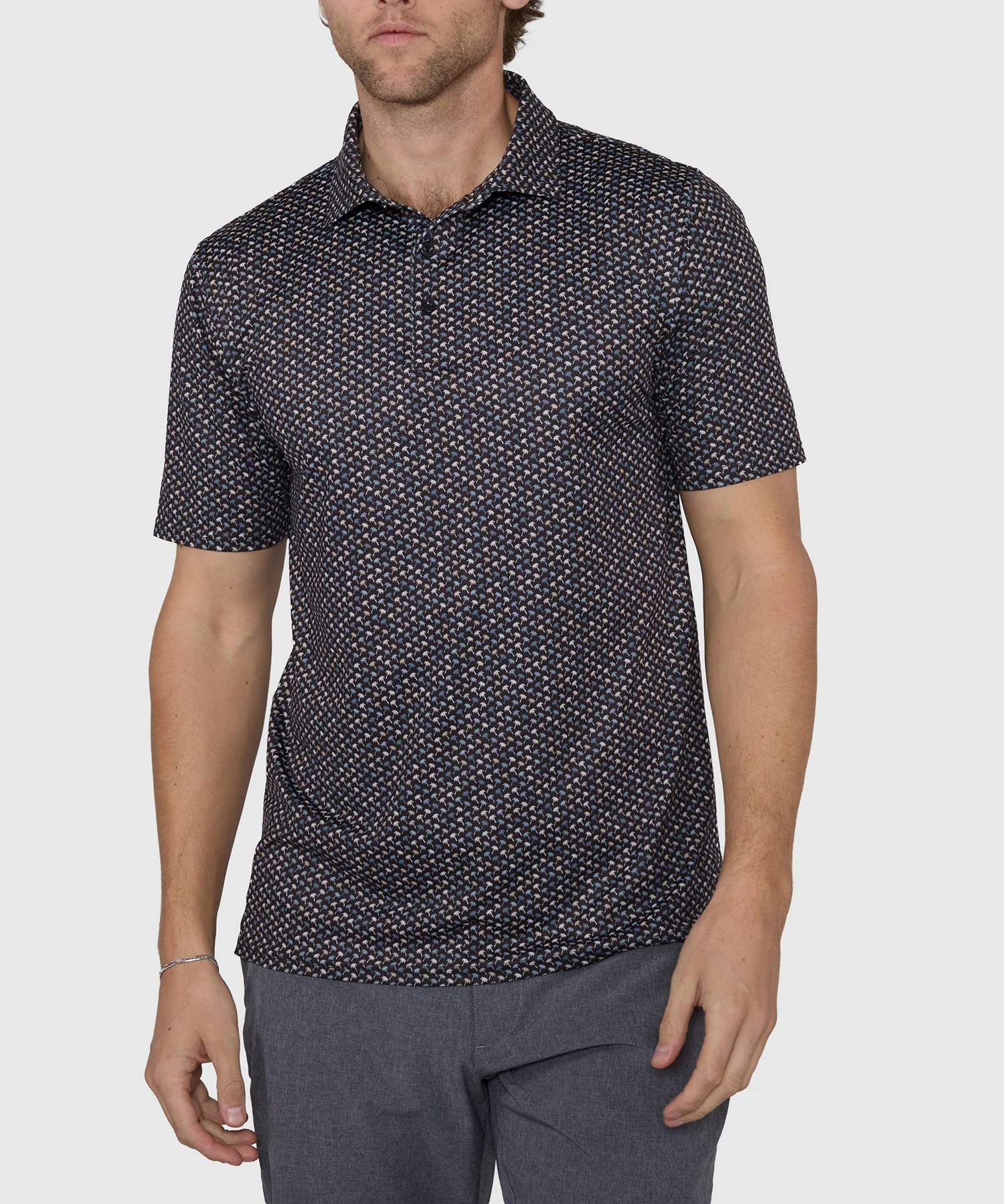 Westport Lifestyle Short Sleeve Palm Print Performance Polo - Image 2