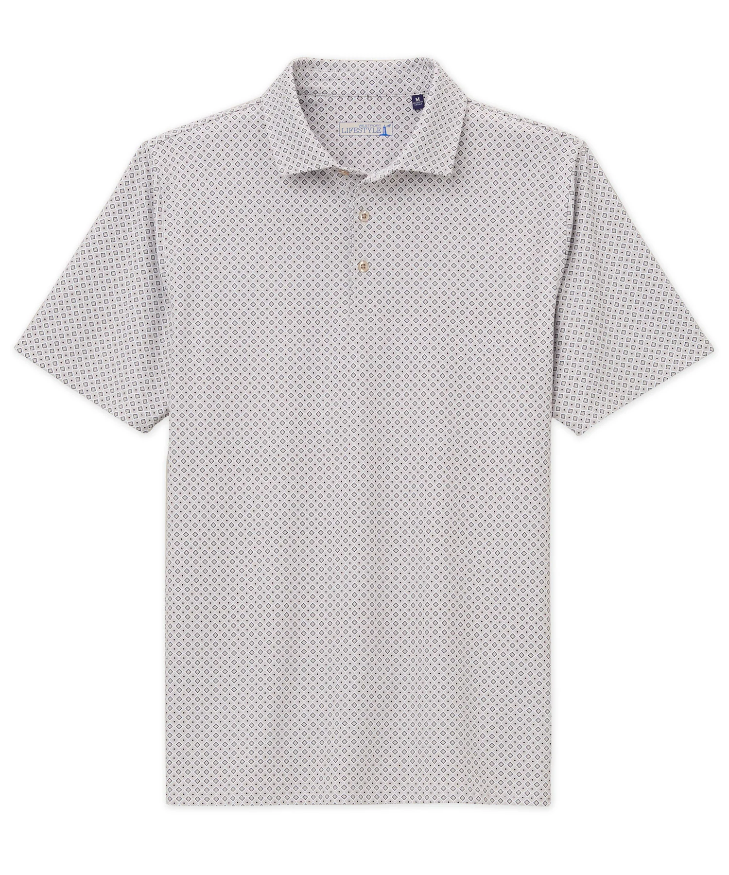 Westport Lifestyle Short Sleeve Diamond Print Performance Polo