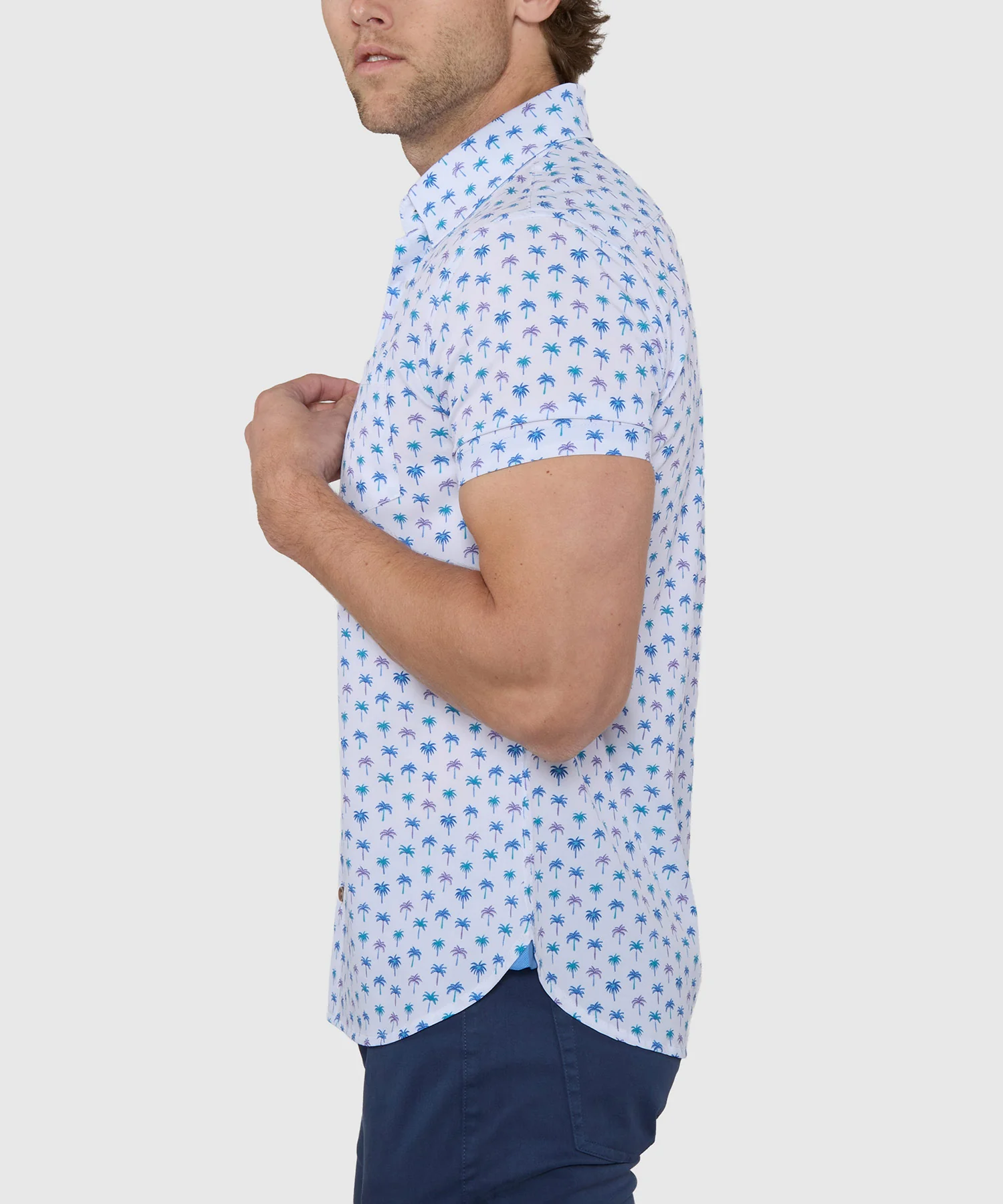 Westport Lifestyle Palm Print Performance Stretch Sport Shirt - Image 5
