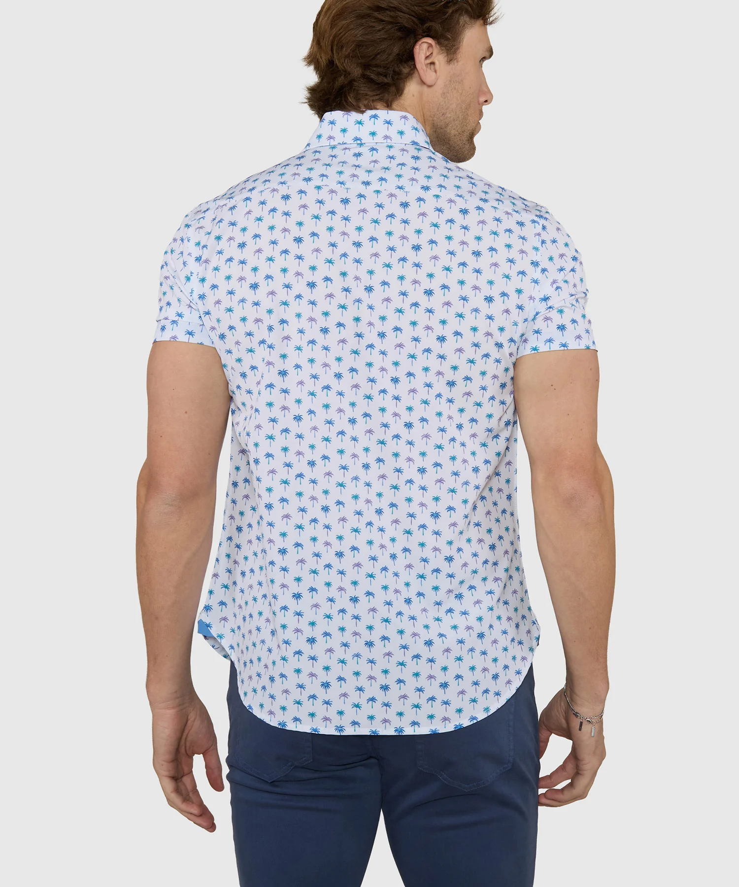 Westport Lifestyle Palm Print Performance Stretch Sport Shirt - Image 6