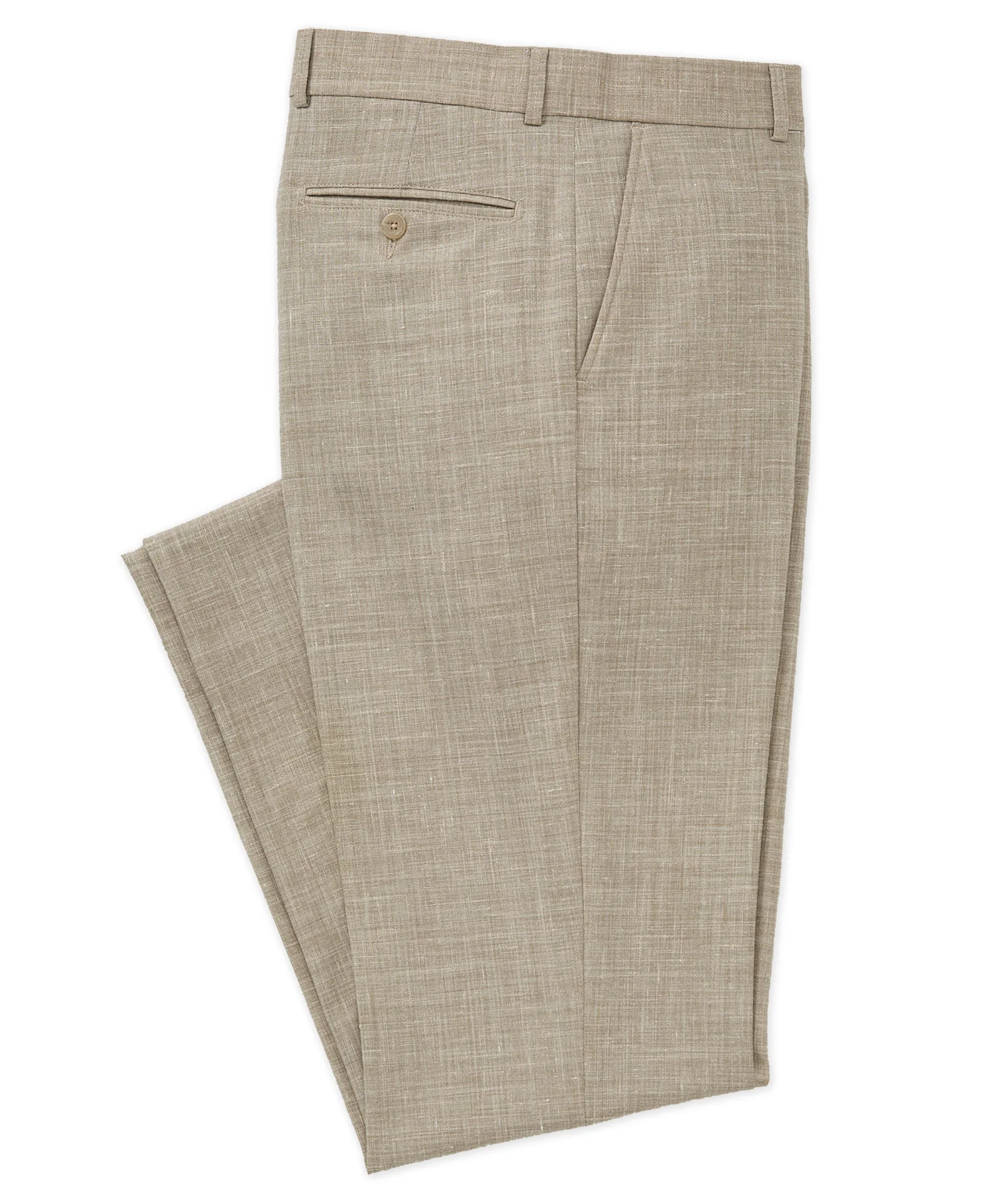 Westport Black Monaco Linen Blend Flat Front Pants - Image 10