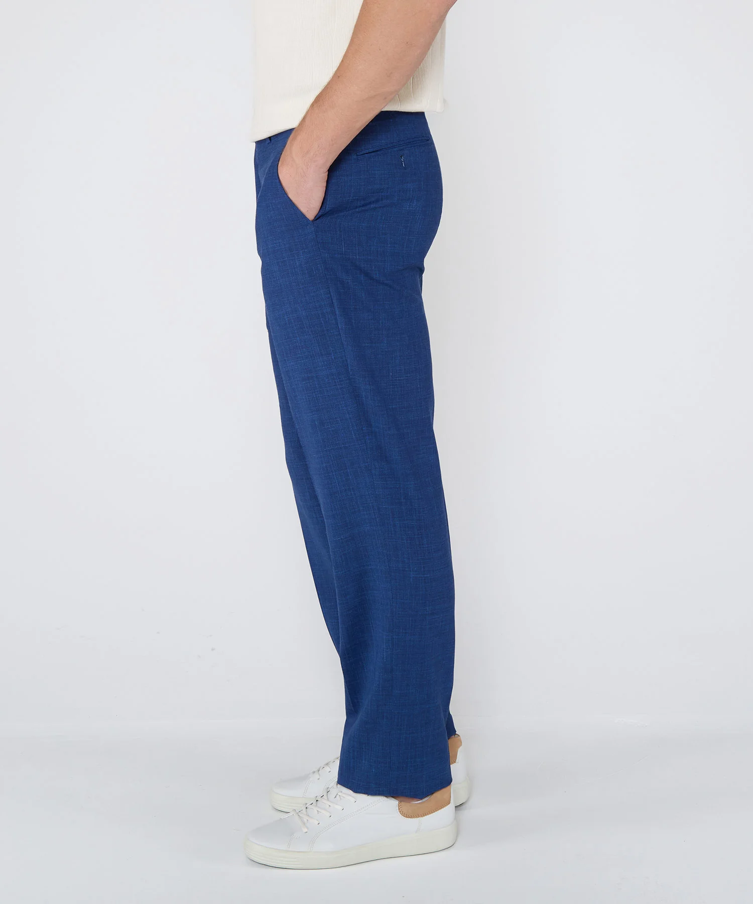 Westport Black Monaco Linen Blend Flat Front Pants - Image 4