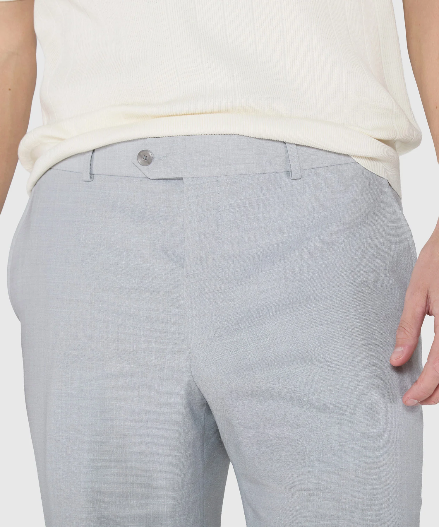 Westport Black Monaco Linen Blend Flat Front Pants - Image 8