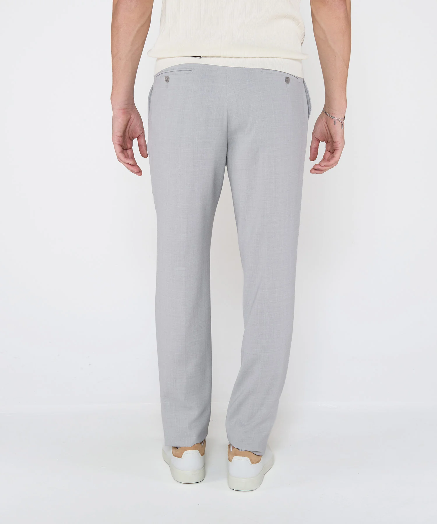 Westport Black Monaco Linen Blend Flat Front Pants - Image 9