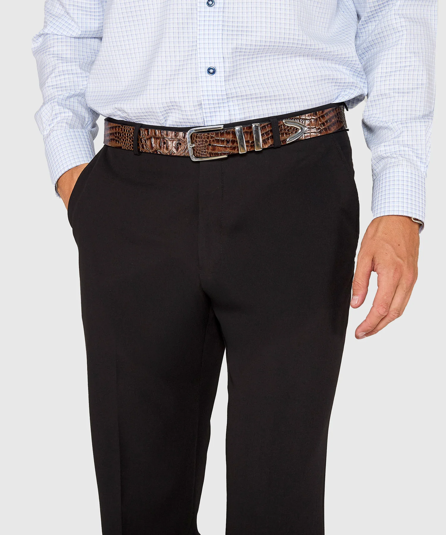 Westport Black Flat Front Performance Stretch Gabardine Pant - Image 17