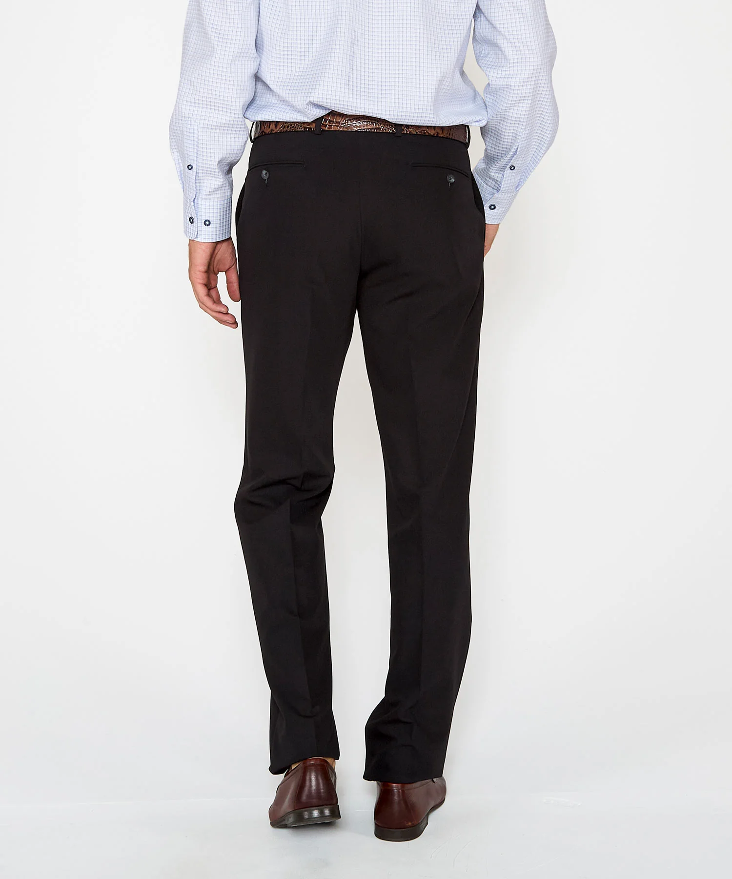 Westport Black Flat Front Performance Stretch Gabardine Pant - Image 18
