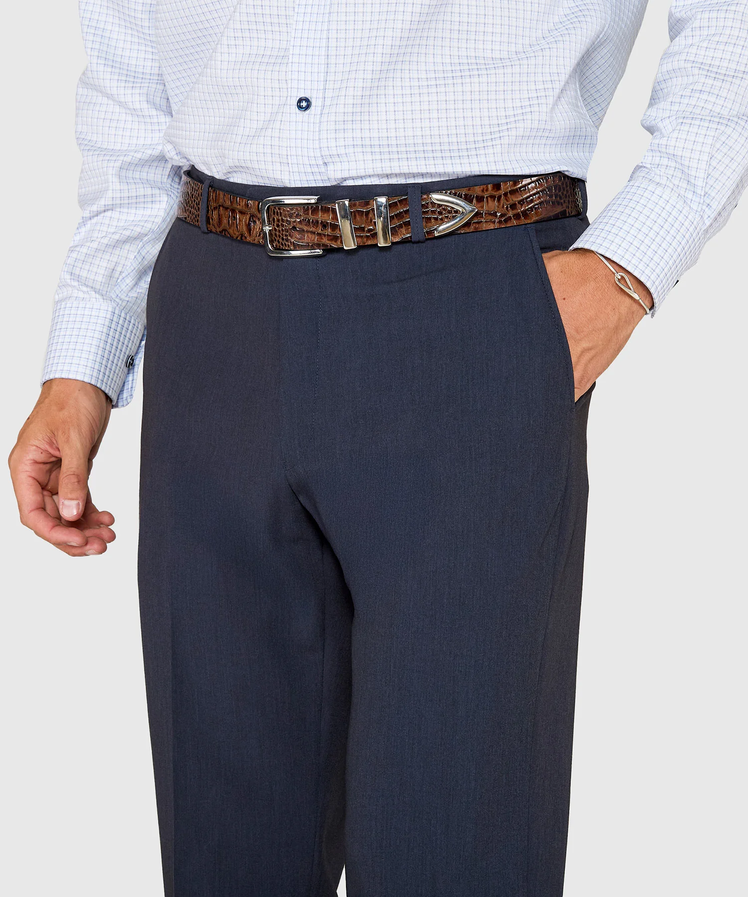 Westport Black Flat Front Performance Stretch Gabardine Pant - Image 7