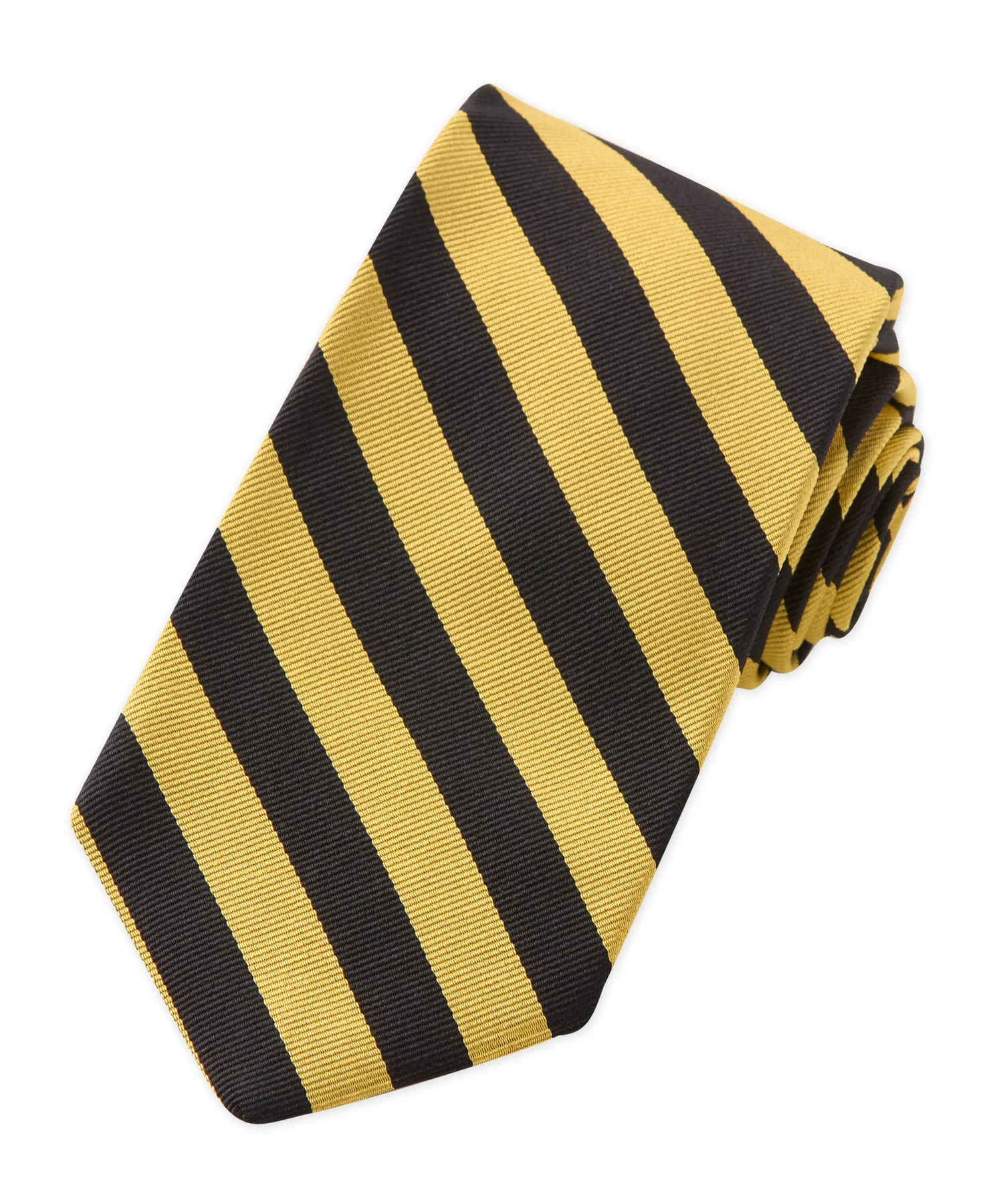 Westport Black Silk Repp Stripe Tie - Image 4